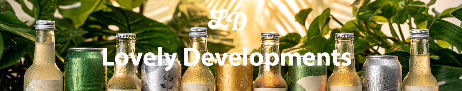 A row of finished drinks cans produced by Lovely Developments